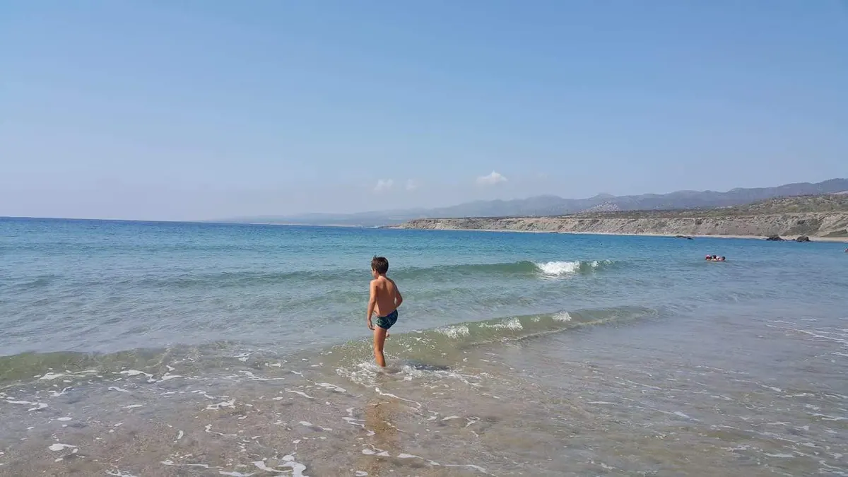 Wide sandy shore at Lara Beach on the Akamas Peninsula near Paphos