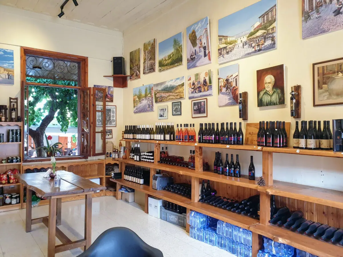 Small shop selling local products in Omodos village